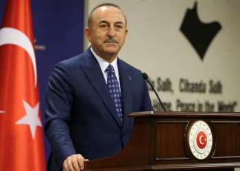 Turkish Foreign Minister Mevlut Cavusoglu is pictured during a news conference in Ankara, Turkey October 13, 2020. Turkish Foreign Ministry/Handout via REUTERS ATTENTION EDITORS - THIS PICTURE WAS PROVIDED BY A THIRD PARTY. NO RESALES. NO ARCHIVE